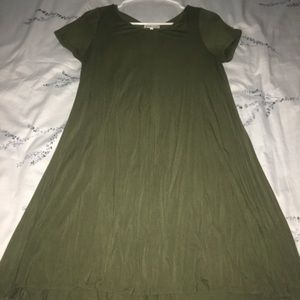 Simple short green dress